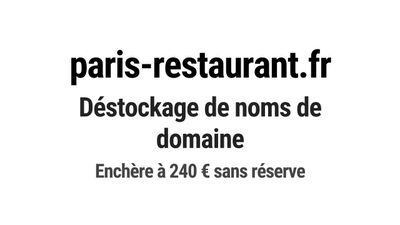 Nom de domaine paris-restaurant.