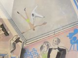 un dessin représentant un homme et une femme sur un mur