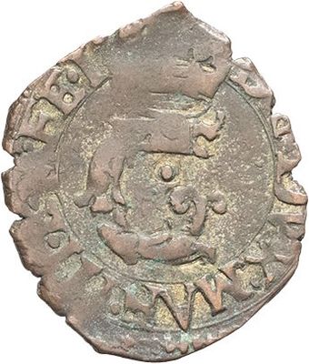 an old coin with a crown on top of it
