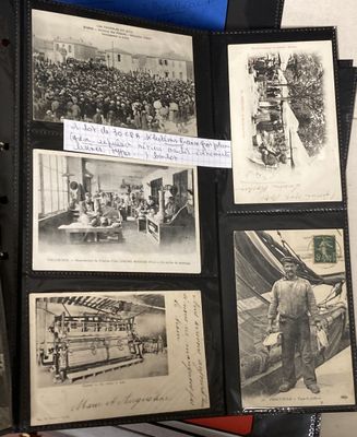 a black and white photo of a book with pictures on it