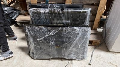 a suitcase that is sitting on top of a pallet