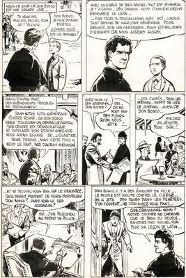 a black and white comic strip of a man talking to a woman