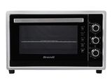 black and white toaster oven sitting on top of a white counter