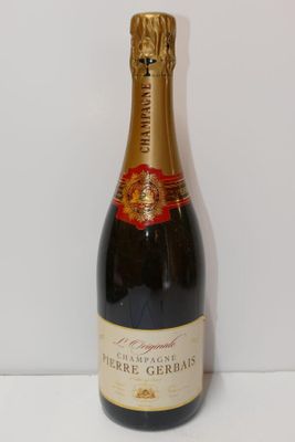 an image of a bottle of champagne on a white surface