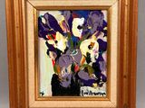 an image of a painting of flowers in a vase on a table