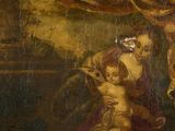 painting of a woman holding a child in her lap