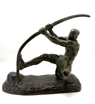 Georges GORI, L'archer. 1923. Bronze patiné et signé sur la …
