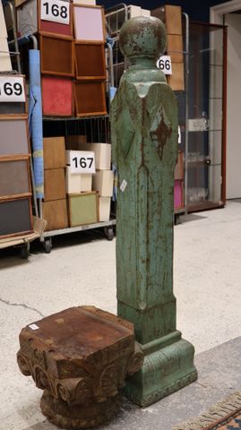 Élément de colonne en bois sculpté (30 x 30) et colonne en bois p...