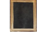 an old blackboard with a wooden frame on a white background