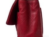 chanel red quilted lambskin leather shoulder bag