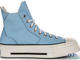 converse all star hi top sneakers in light blue with white soles