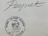 a close up of a piece of paper with a stamp on it