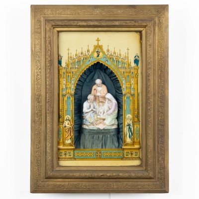 an image of a painting of a woman holding a baby