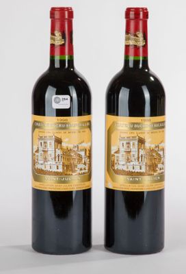 deux bouteilles de vin rouge posées l'une à côté de l'autre sur une surface blanche