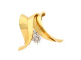 an image of a pair of gold earrings with diamonds on a white background