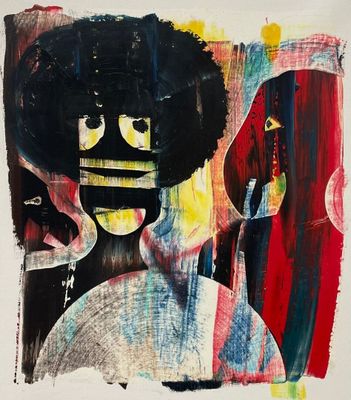 une image représentant un tableau où l'on voit une femme avec une abeille sur la tête