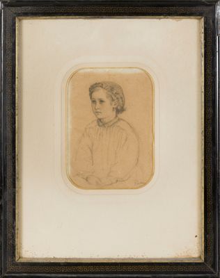 ECOLE FRANCAISE Portrait de jeune fille à la couronne de fle…
