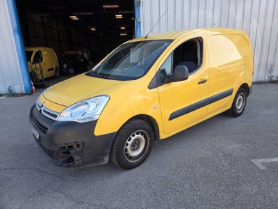 a yellow van is parked in front of a building