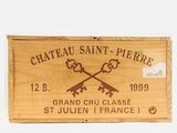 a wooden box with a label on it that says chateau saint - pierre