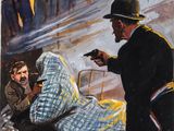 an image of a painting of a man pointing a gun at another man