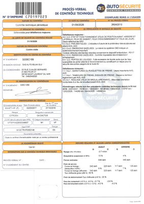 a document with a picture of a car and a barcode on it