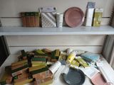 a shelf with a lot of different items on it