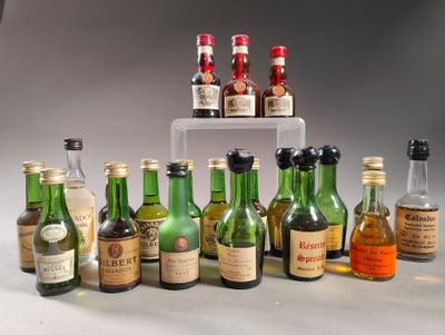 many bottles of alcohol lined up on a table