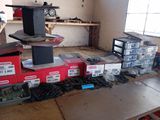 many boxes of assorted items on a table
