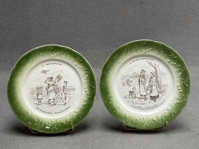 LUNEVILLE Assiette Automobile et assiette Aviation.