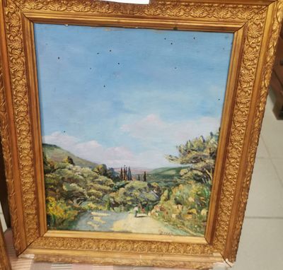 BOYER Garigue provençale Huile sur panneau encadré