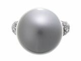 an image of a pearl ring with diamonds on a white background