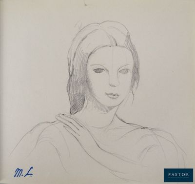 Cette image représente le dessin du visage d'une femme.