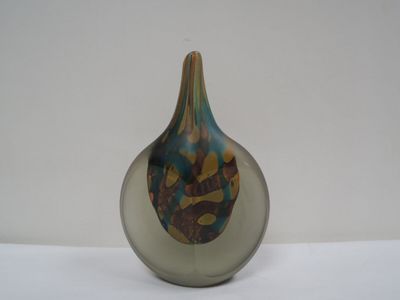 Vase soliflore design en verre épais. Décor intérieur multic… - Photo 1