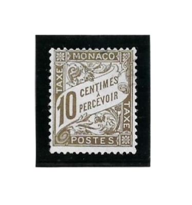 une photo en noir et blanc d'un timbre-poste portant l'inscription « 10 centimes à percevoir »