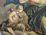 an image of a painting of a woman with a child and a dog