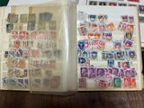 a box with stamps on it sitting on a table
