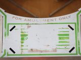 a close up of a sign on a table