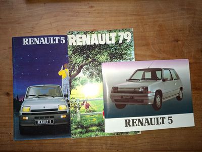 lot de 3 brochures Renault 5 . Toute la gamme R 5 en 1982 ( …