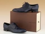 Chaussures de ville à lacets en cuir bleu marine pour homme de Louis Vuitton