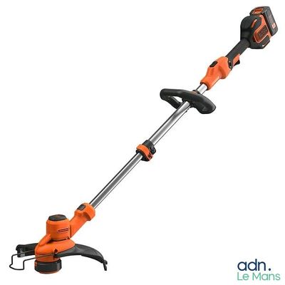 a corded string trimmer with a handle on a white background
