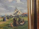 a painting of a group of people in a field