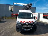a white van with a red and white stripe on it