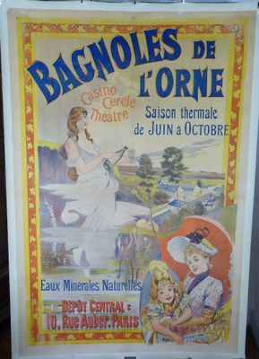 Affiche publicitaire pour les Bagnoles-de-l'Orne à l'Opéra de Paris