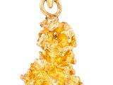 un pendentif en or orné d'un bouquet de cristaux de citrine