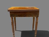 an image of a small wooden table with a drawer on top of it