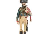 figurine représentant un soldat avec une pipe et un chapeau sur la tête