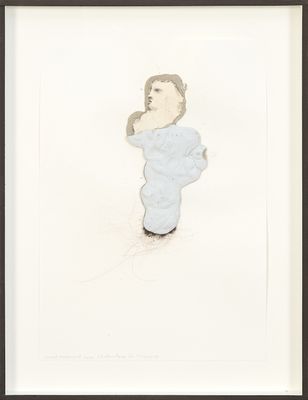 une image représentant le dessin d'un homme en costume bleu
