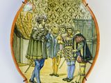 une image d'une assiette avec une peinture dessus