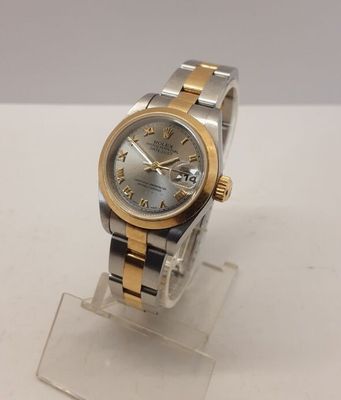 ROLEX : montre de dame en acier et or modèle LADY DATE JUST.