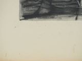 drawing of a black and white image of a tree in a field